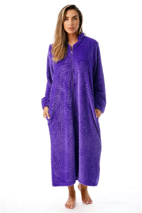 Satin Lined <b>Robe</b>-<b>Women's</b> Zip Up Fleece <b>Robe</b>, Warm Loose Zipper Bathrobe (506) $ 59. . Womens zippered robes